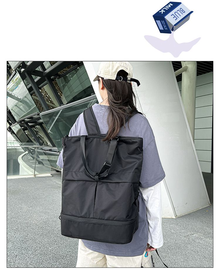 Zaino per uomini e donne Borse da trasporto per pendolari Borsa a spalla singola tinta unita Zaino in nylon antispruzzo di grande capacità Alla moda_voghion.com