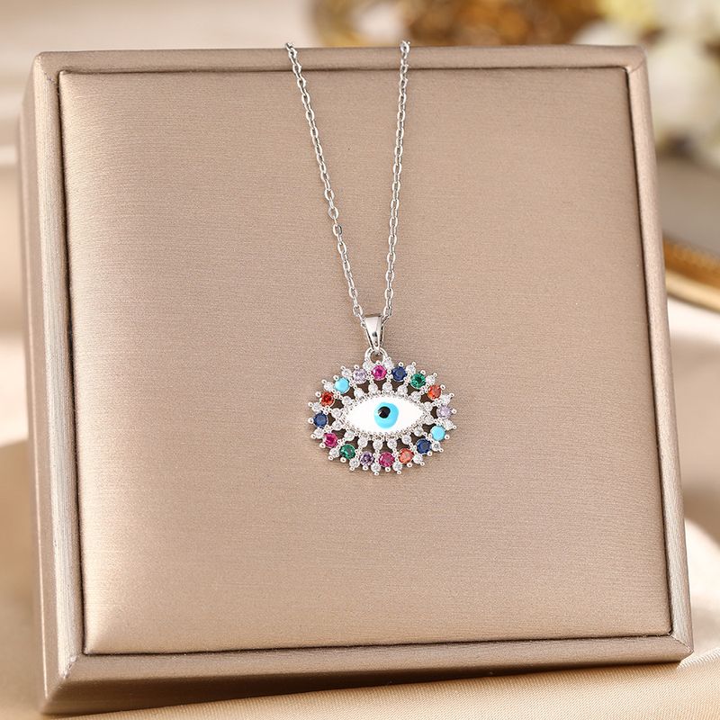 Colar do Diabo Feminino Zircônia Gotejamento Óleo Cobre Banhado a Ouro Boêmio Joia Mau-Olhado_voghion.com