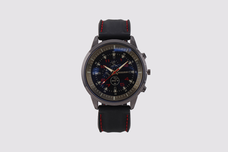 Sports large dial, three eye silicone tape, watch, men's blue light mirror_voghion.com
