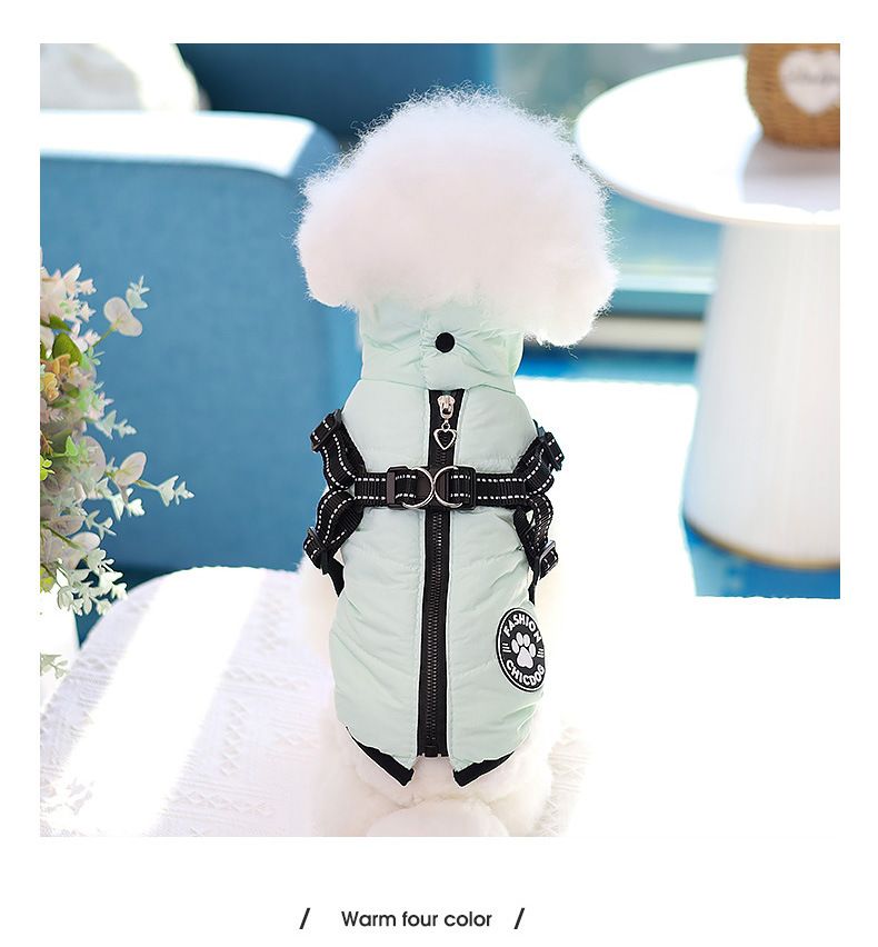 Uus puuvillane jope rinnakorvi seljaga, koeravest, sügistalvised paksud lemmikloomariided_voghion.com