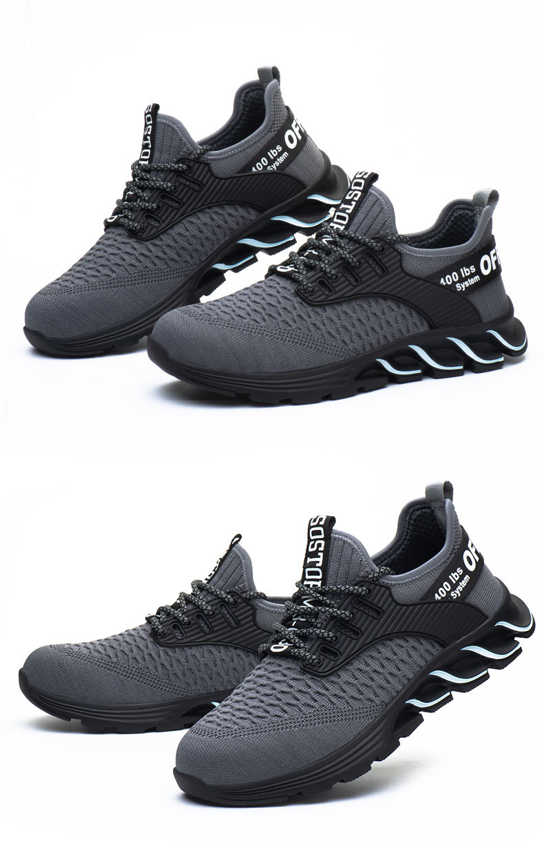 Scarpe con puntale in acciaio da uomo Le scarpe per l'assicurazione del lavoro sono traspiranti leggere e deodoranti fracassano e puntali in acciaio anti-piercing_voghion.com