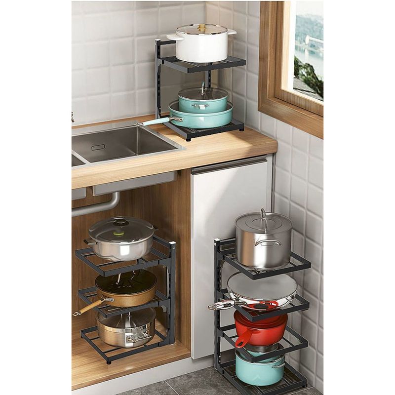 Kitchen Multi-layer Storage Household Multi-functional Cabinet Pot Rack Cookware Under-sink Countertop Stove Layered_voghion.com