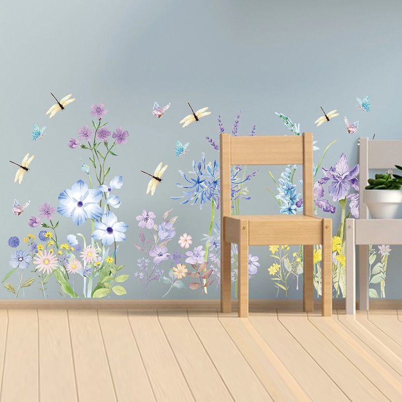Dragonfly flying fence skirting line self-adhesive PVC JS-N series living room bedroom corner wall sticker_voghion.com