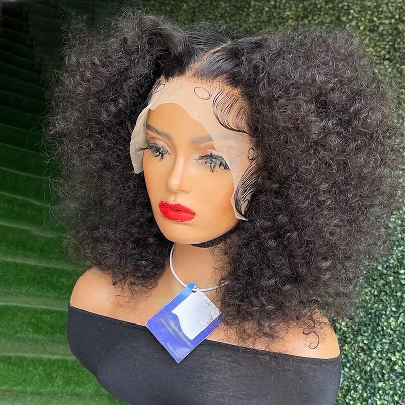 Black Ladies Front Lace parykk Sett Nyankomst parykk Fluffy Langt krøllete hår Afro_voghion.com