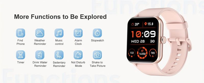 Chytré hodinky Blackview, fitness hodinky s monitorováním aktivity, kompatibilní s nejnovějšími modely Android a iPhone 2024, černé_voghion.com