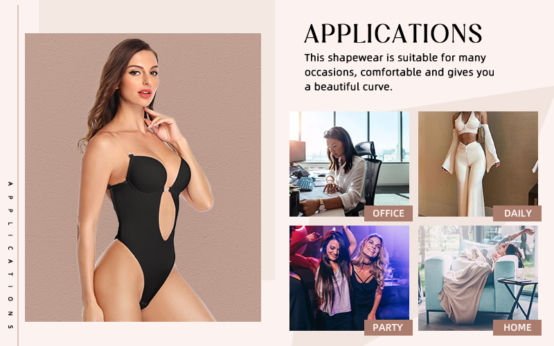 Bodysuits Lingeries Tanga Para Mulheres Sexy Sem Costas Decote Em V Profundo Modelador COMFREE Festa Invisível U Plunge Corset W_voghion.com