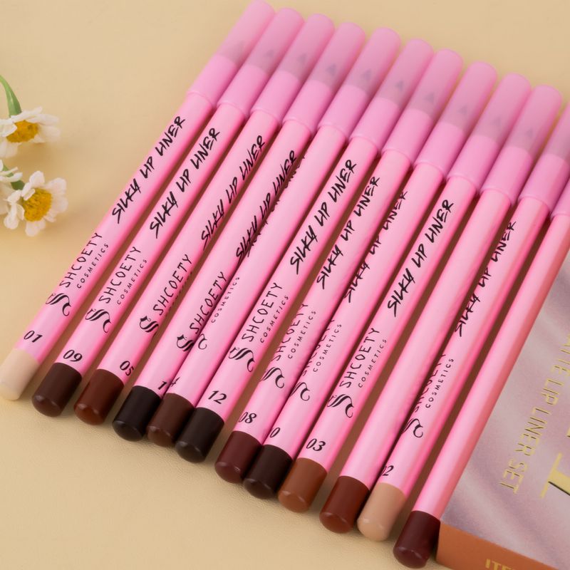 Lipliner, 12 Farben, matter Lippenstift, Lipliner-Set, Nude-Farbe, langanhaltend, nicht verblassend, erste Generation_voghion.com