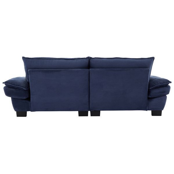 Corduroy Sofa Sleeper Couch Loveseat Sofa With Pillows Comfy Upholstered Deep Seat Sofa For Bedroom,Living Room,Apartment,Office,Dorm-Blue Corduroy_voghion.com