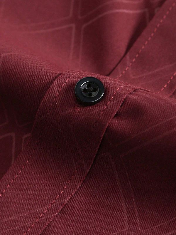 Camicia casual a quadri scuri a maniche lunghe da uomo_voghion.com