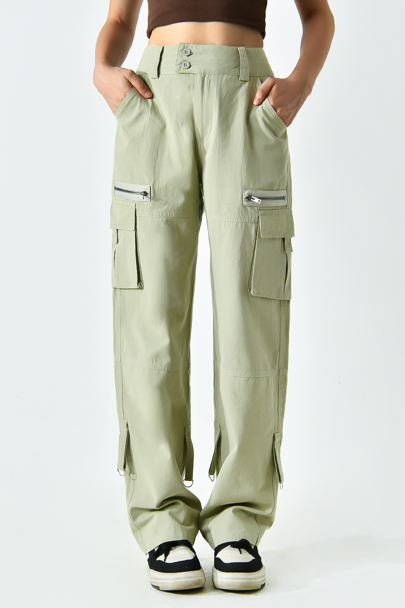 Sieviešu apģērbi Retro franču brīvs, taisns sieviešu kombinezons ar daudzām kabatām_voghion.com