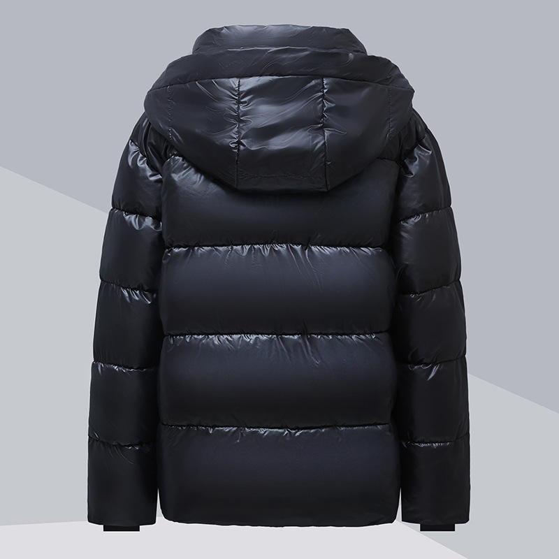 Piumino con cappuccio a cinque griglie da donna, nuovi vestiti invernali corti per uomo e donna, larghi e alla moda, spessi_voghion.com