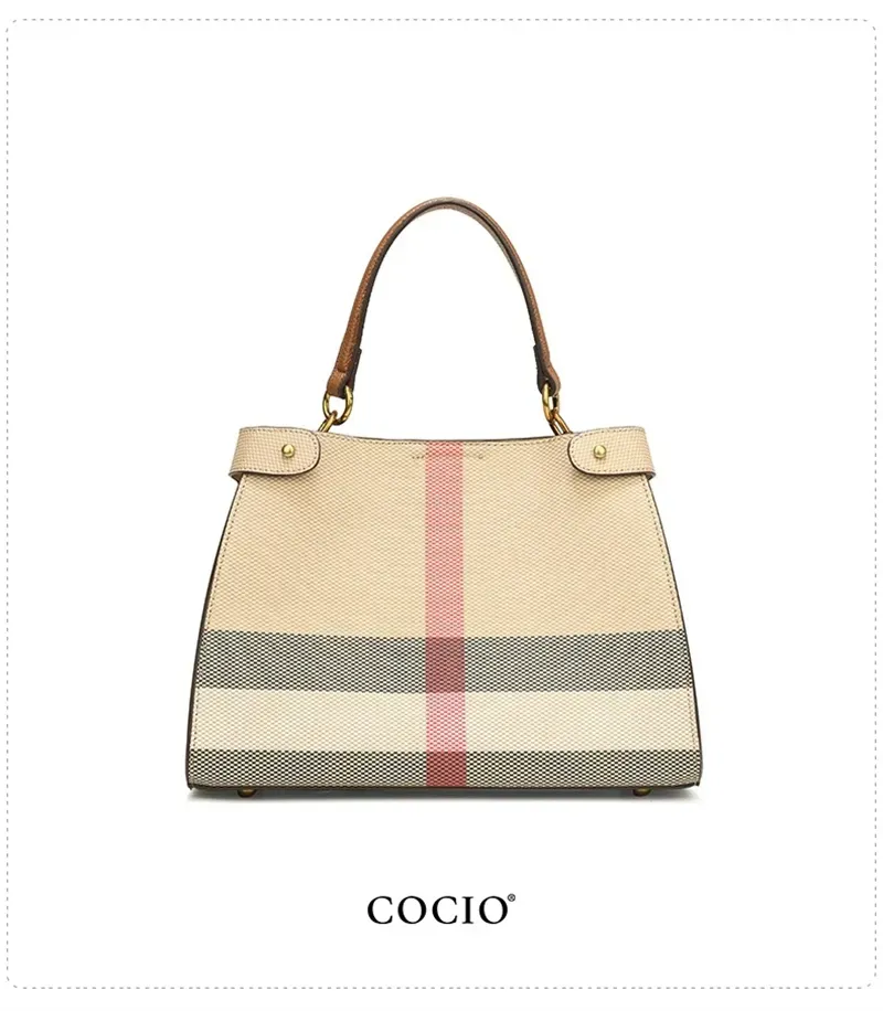 COCIO Designer Shoulder Bags New Plaid Handbag Simple And Versatile Womens Large Capacity Fashionable Casual Diagonal_voghion.com