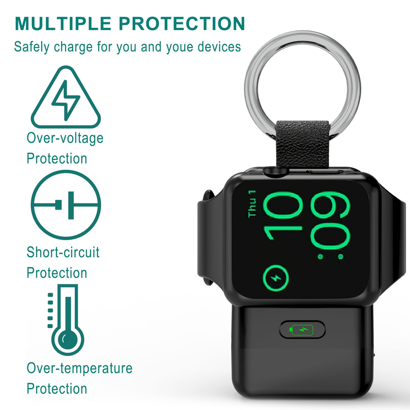 Hordozható vezeték nélküli töltő Apple Watchhoz, bővített verzió varázslótöltőhöz 1400 mAh Smart Keychain Power Bank,_voghion.com