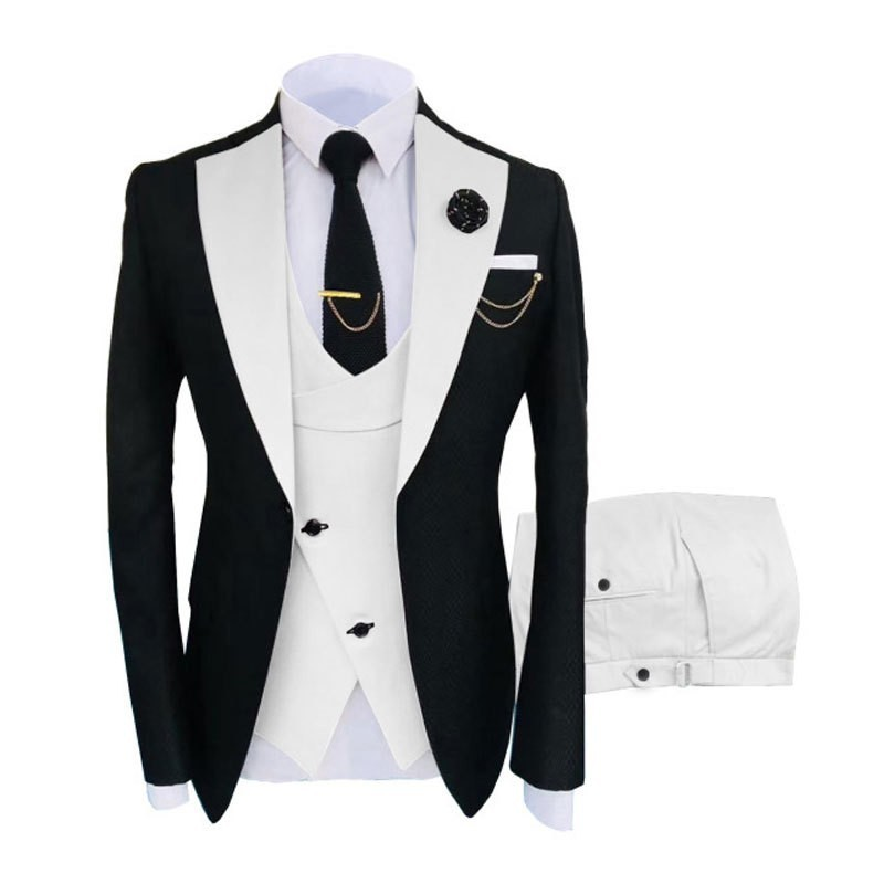 Costume pour hommes, ensemble trois pièces, version coréenne slim fit, costume de meilleur homme pour banquet d'affaires, nouveau_voghion.com