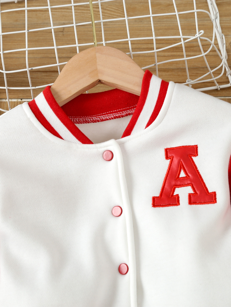 Nuovo set di abbigliamento per bambini in pelle PU per ragazza, set alla moda in due pezzi per bambini piccoli e medi, baseball_voghion.com