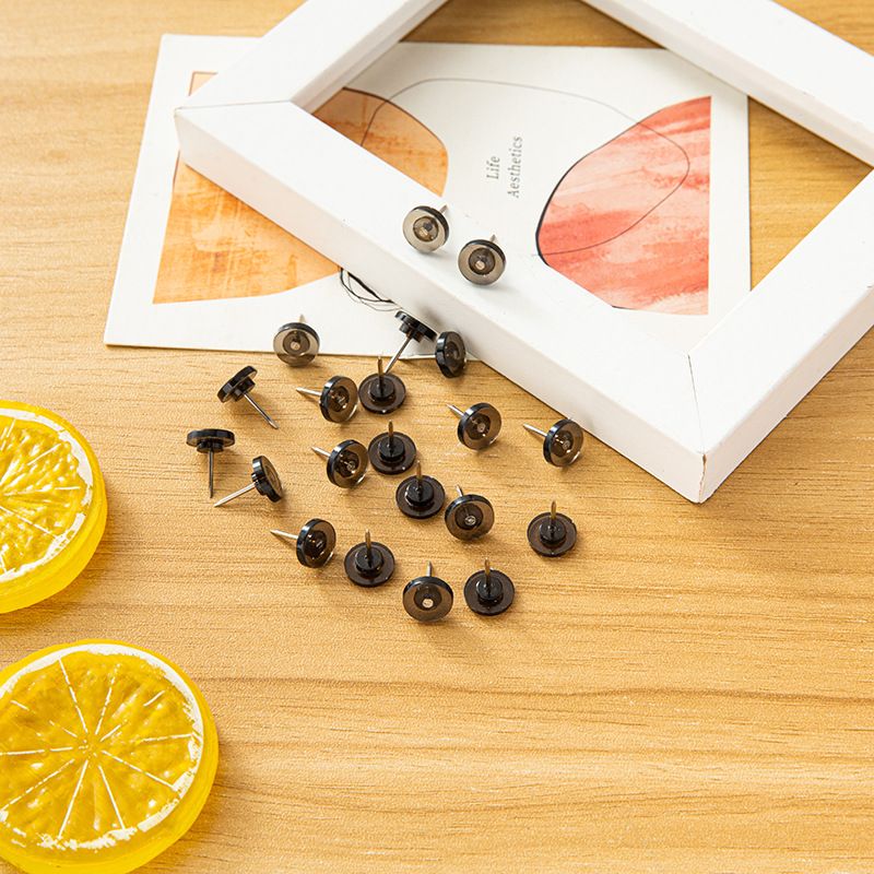 Chincheta de corcho de plástico con forma especial para uñas redondas pequeñas y transparentes, 100 unidades por caja_voghion.com