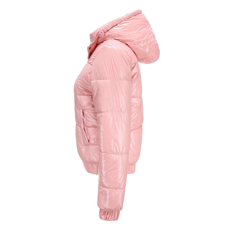 Giacca invernale leggera con cappuccio da donna, rivestimento impermeabile 20D, capospalla lucido a maniche lunghe per moda e comfort._voghion.com