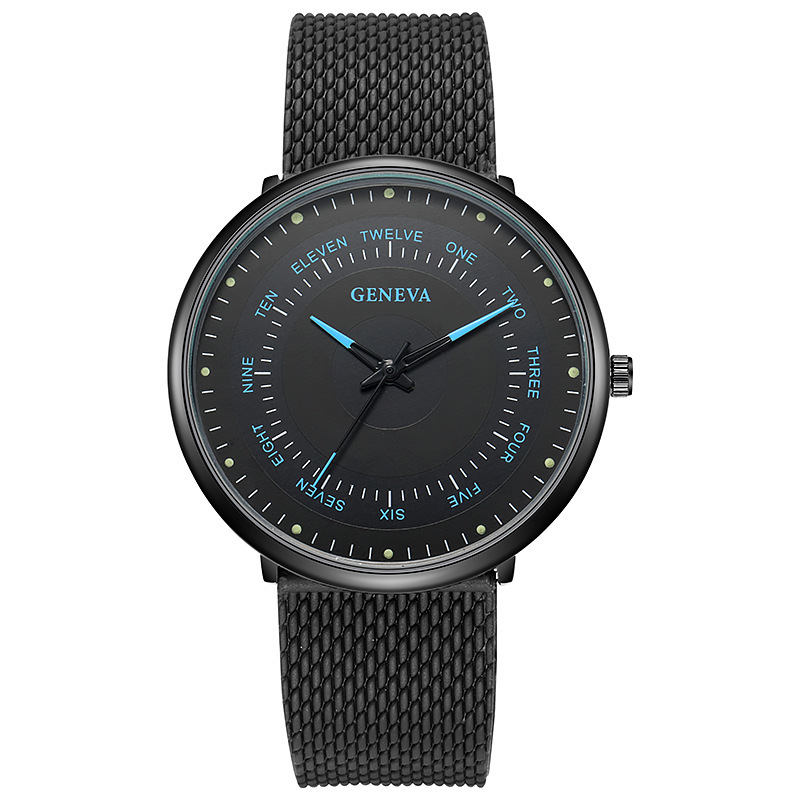 Quartz fashionable and minimalist digital business watch, mesh strap, men's watch_voghion.com