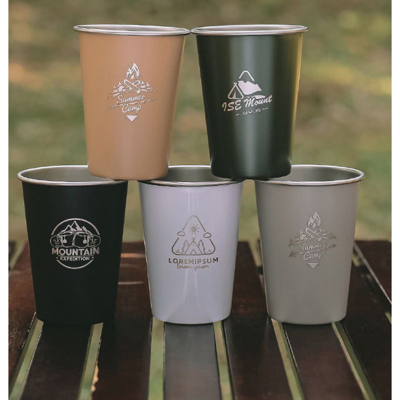 Tasse à eau en acier inoxydable 304 pour camping en plein air, 4 pièces, pour café, lait, Baijiu, bière, vent, boisson froide_voghion.com