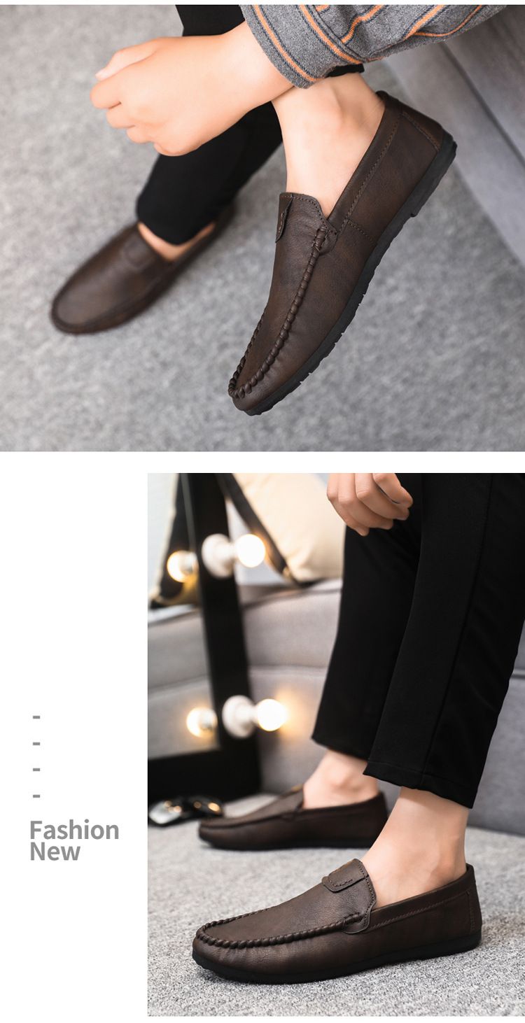 SHLIANG Herren Halbschuhe Mode Bootsschuhe Marke Leder Mokassins Herrenschuhe Herren Bequeme Freizeitschuhe für Herren Y0169_voghion.com