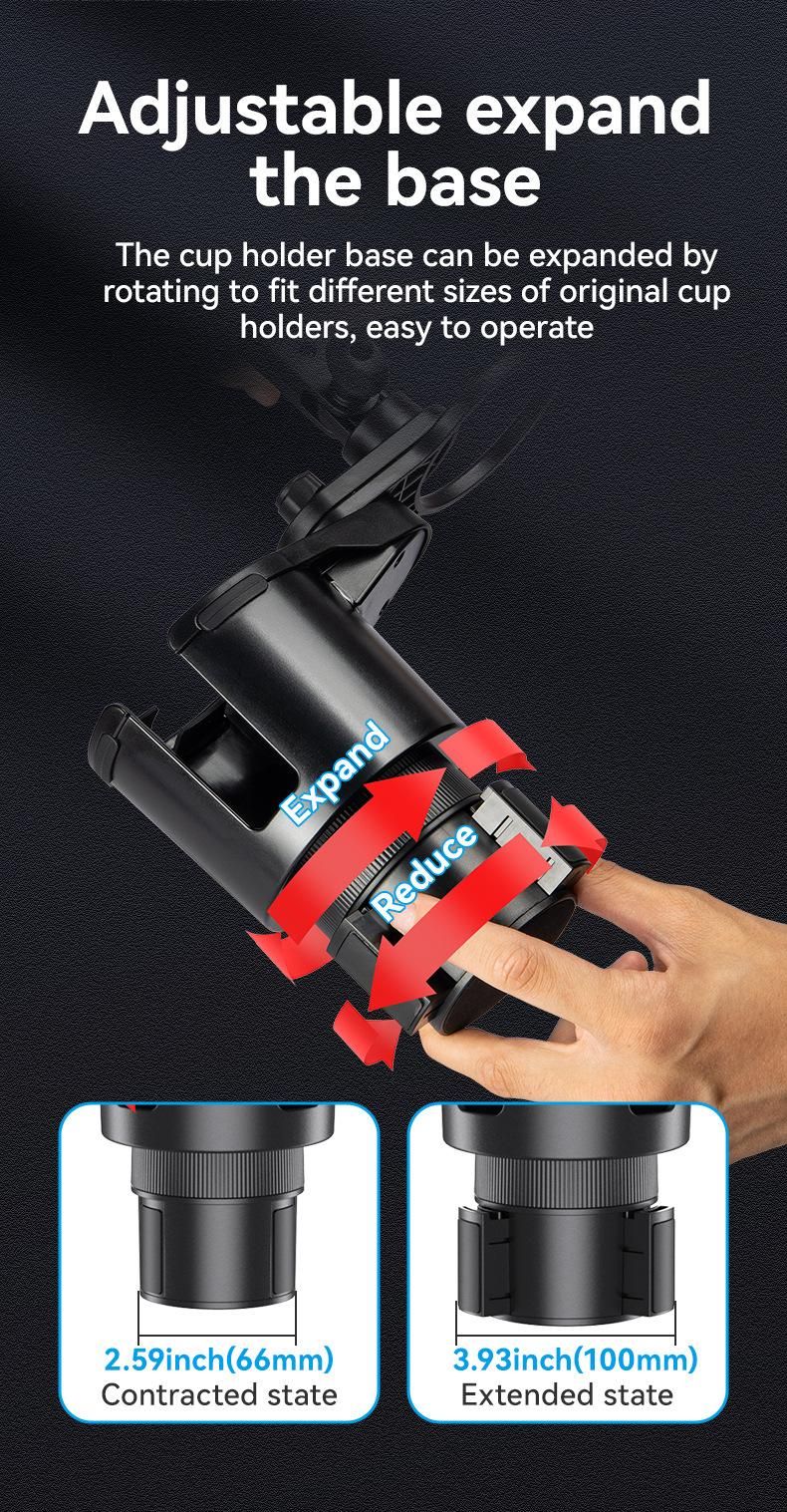 Auto-Getränkehalter-Expander Auto-Wasserbecherhalter Wasserbecherhalter Multifunktionaler großkalibriger Telefon-Getränkehalter Telefonhalter_voghion.com