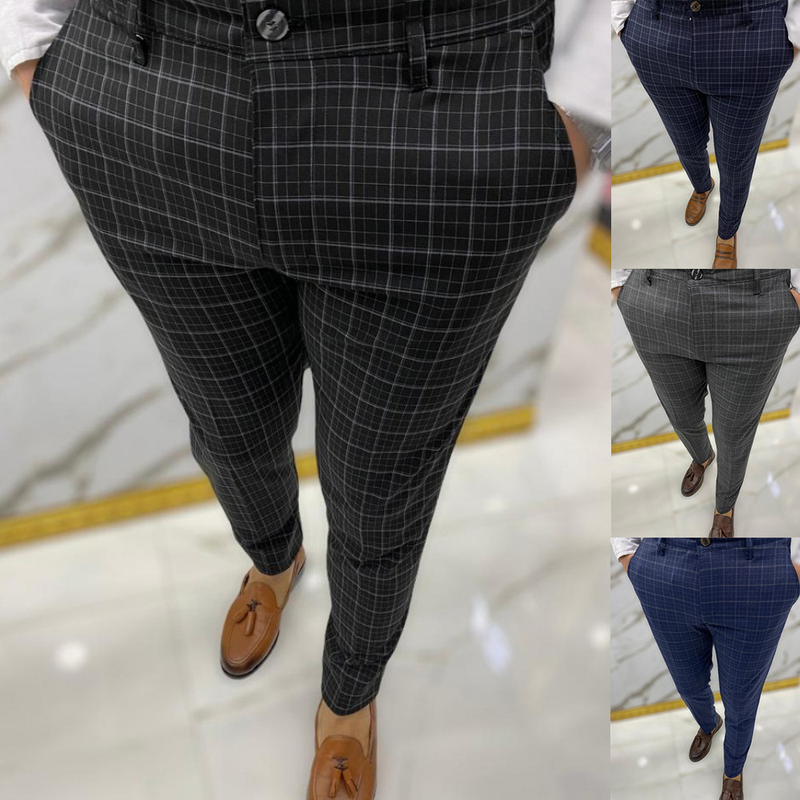 Ropa de hombre Pantalones casuales a cuadros de campo_voghion.com