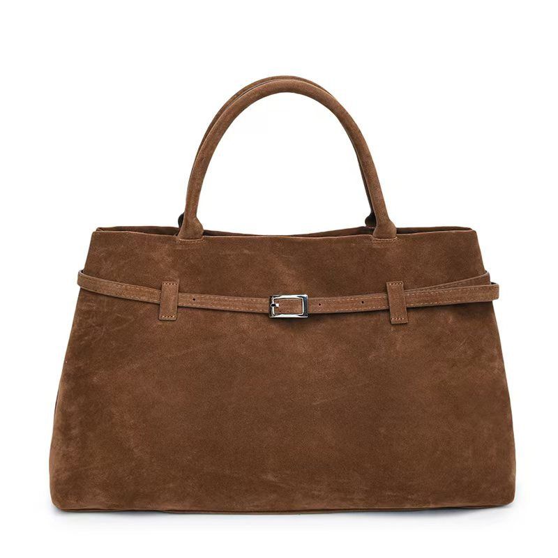 Borsa a tracolla in pelle scamosciata nuova, opaca, per donna, autunno inverno 2024_voghion.com