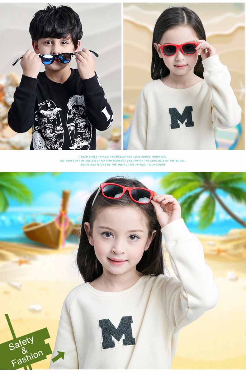 WarBlade Fashion Kids Sunglasses Children Polarized Sun Glasses Boys Girls Glasses Silicone Safety Baby Shades UV400_voghion.com