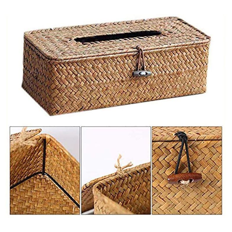 New Rattan Tissue Box Home Decoration Handmade Desktop Tissue Rattan Tissue Box For Barthroom,home,hotel And Office_voghion.com