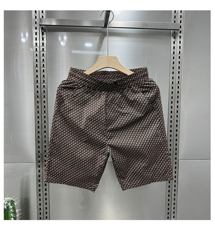 Men's Clothing 2024 Summer Fashion Brand Quick Dry Straight Trousers Men's Simple Jacquard Casual Shorts Loose Straight Beach Pants_voghion.com