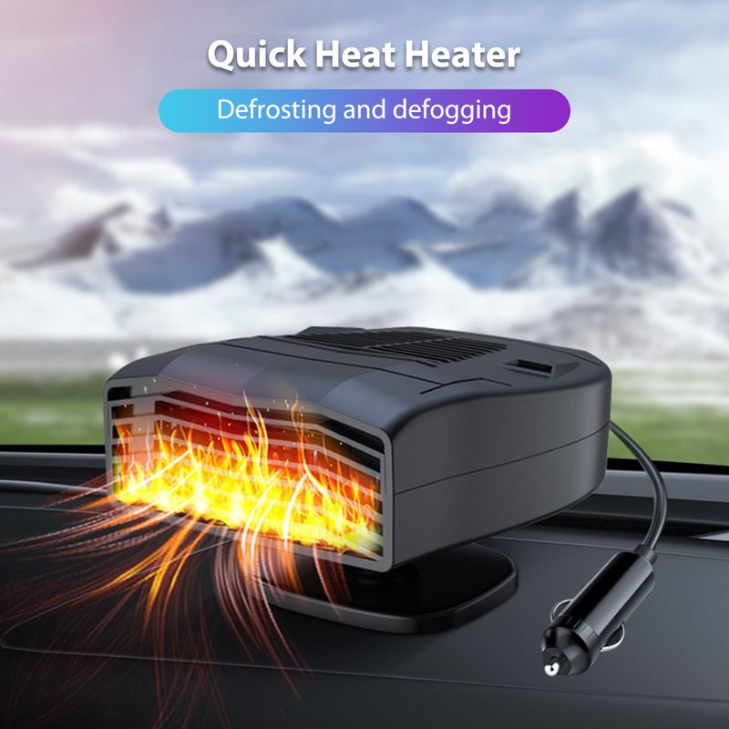 Car Heater 2-in-1 Electric Fan Coog Heating hine Multipurpose Demister Defroster for Household Automobile_voghion.com
