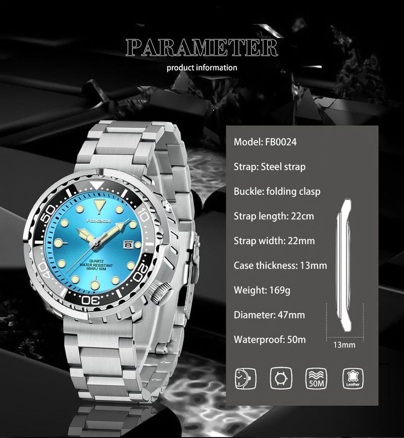 Men's Stylish Waterproof Luminous Calendar Watch With Multifunction Display, Durable Stainless Steel Band, Mineral Glass, Quartz Movement_voghion.com