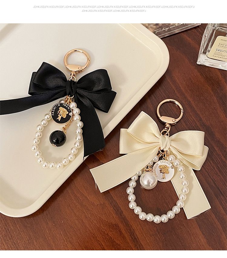 e Grande papillon con perle, portachiavi con nastro, ciondolo per borsa, accessori per capelli fatti a mano, accessori per auto_voghion.com