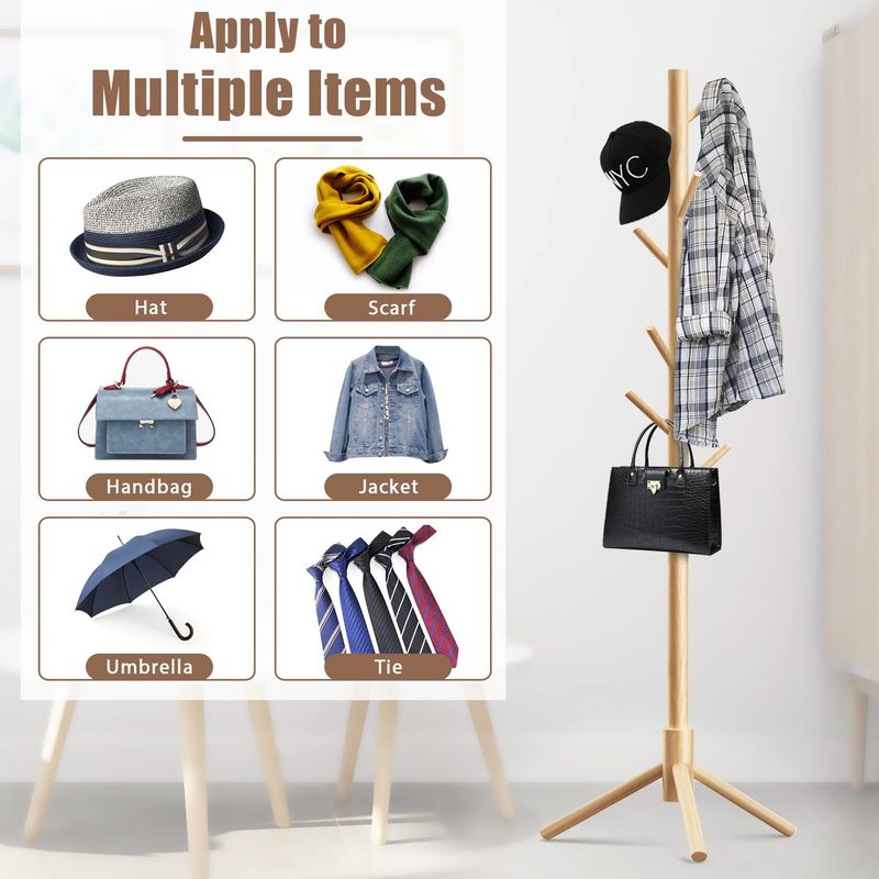 Solid Wood Coat Floor-standing Bag Simple Bedroom Storage Household Small Clothes Rack_voghion.com