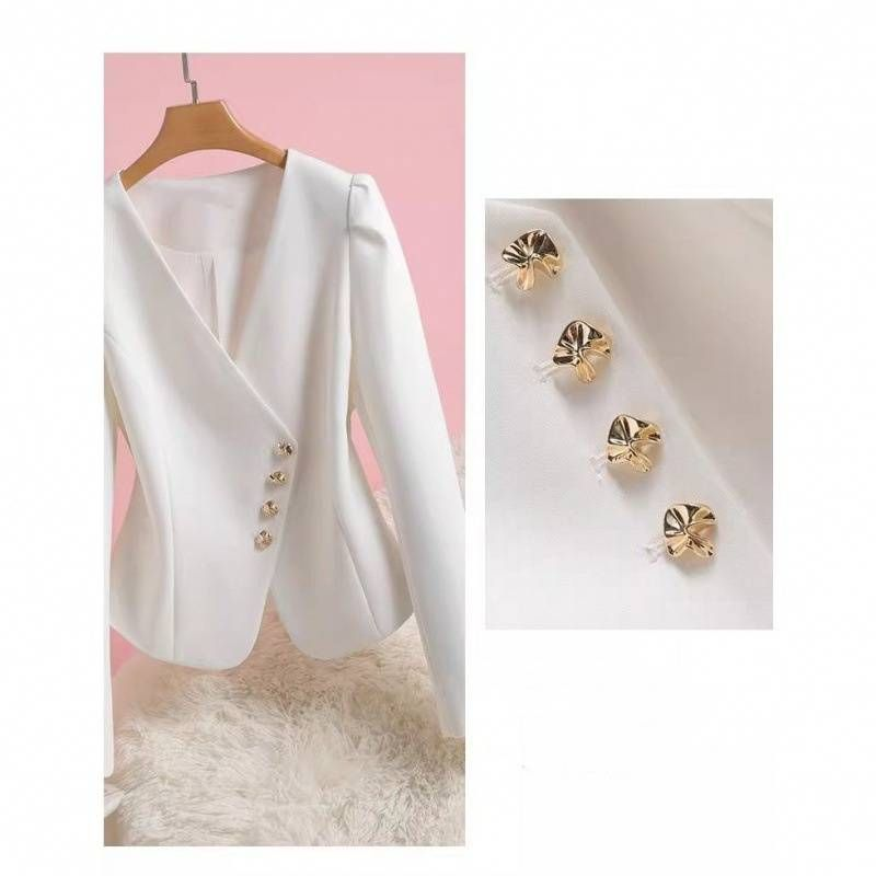 Îmbrăcăminte pentru femei, stil nou, design bufant, costum scurt cu mânecă lungă, slim_voghion.com