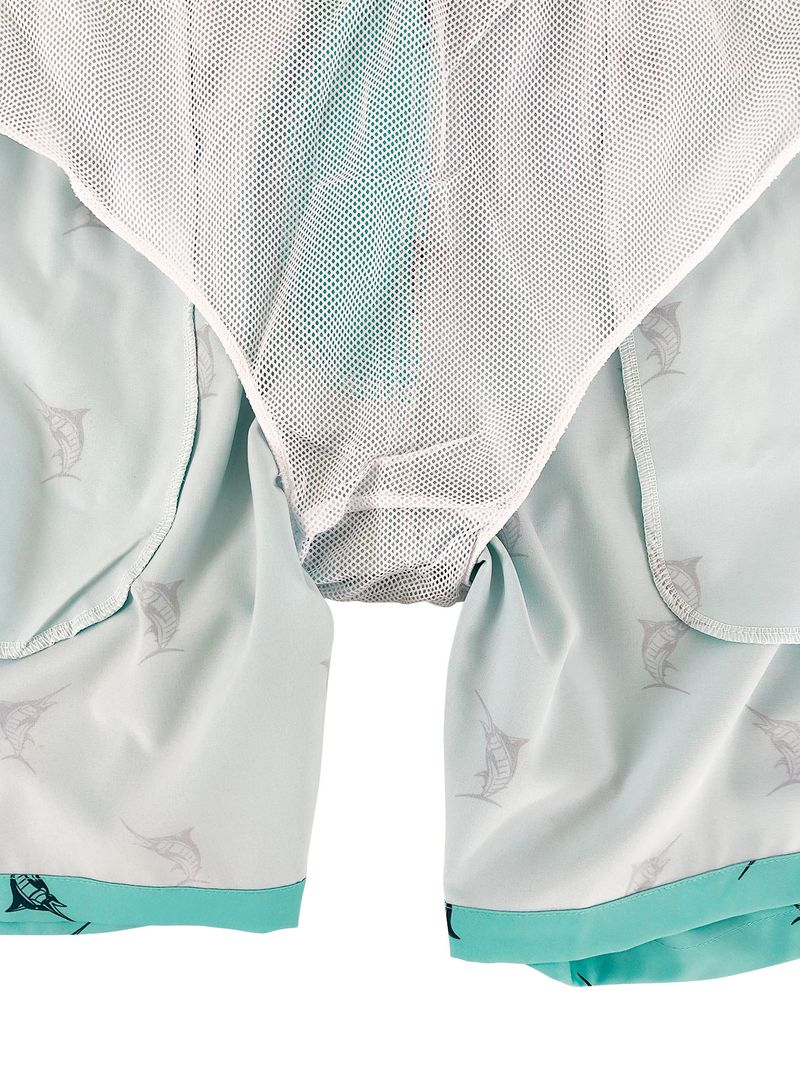 Lockere, Surf-bedruckte Vierviertel-Strandshorts für Herren in Übergröße mit Innenfutter_voghion.com