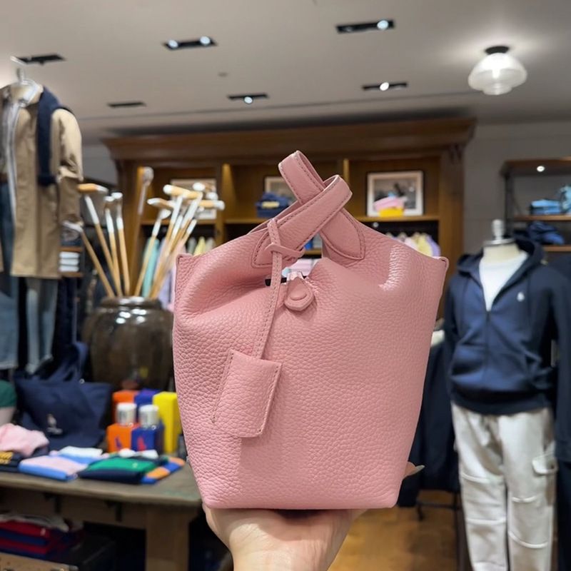 2025 New Litchi Texture Dopamine Colorful Basket Commuter Versatile Bucket Handheld Crossbody Bag For Women_voghion.com