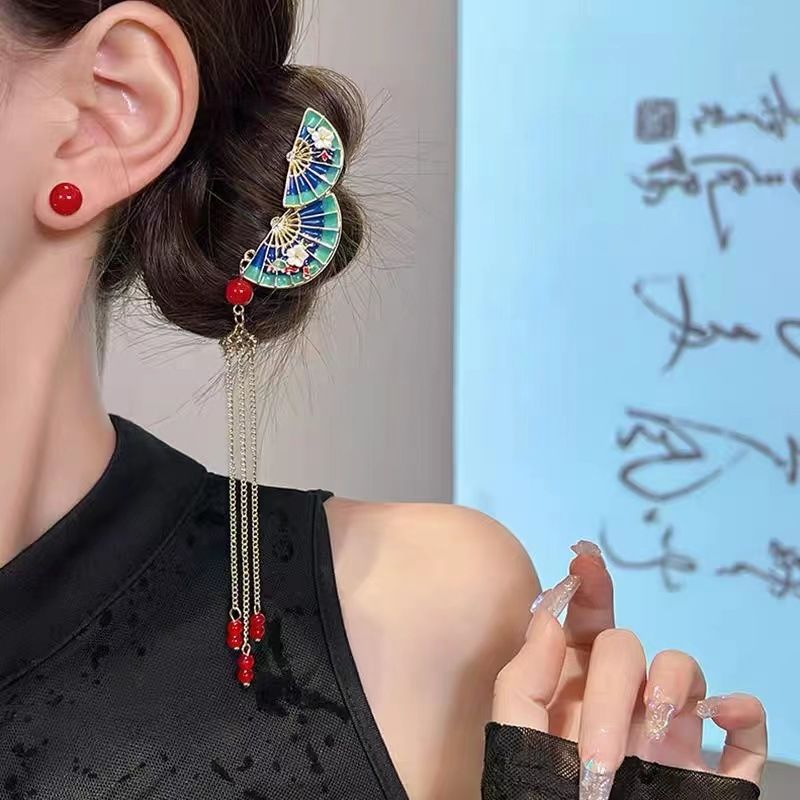 Nuovo ventaglio con nappe in stile antico, temperamento da corte per donna, pettine invertito di alta qualità, fermaglio, accessorio per capelli_voghion.com