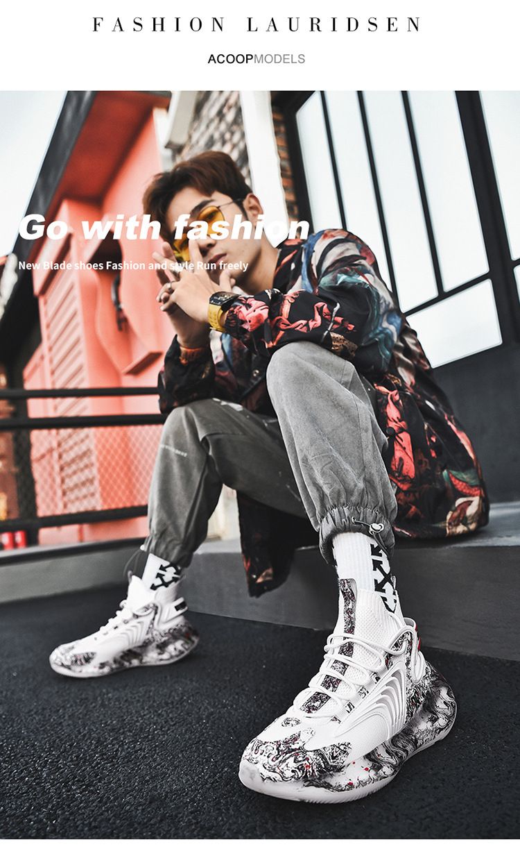 Men's new large high top basketball sneakers winter plush insulation casual dad men's trendy shoes_voghion.com