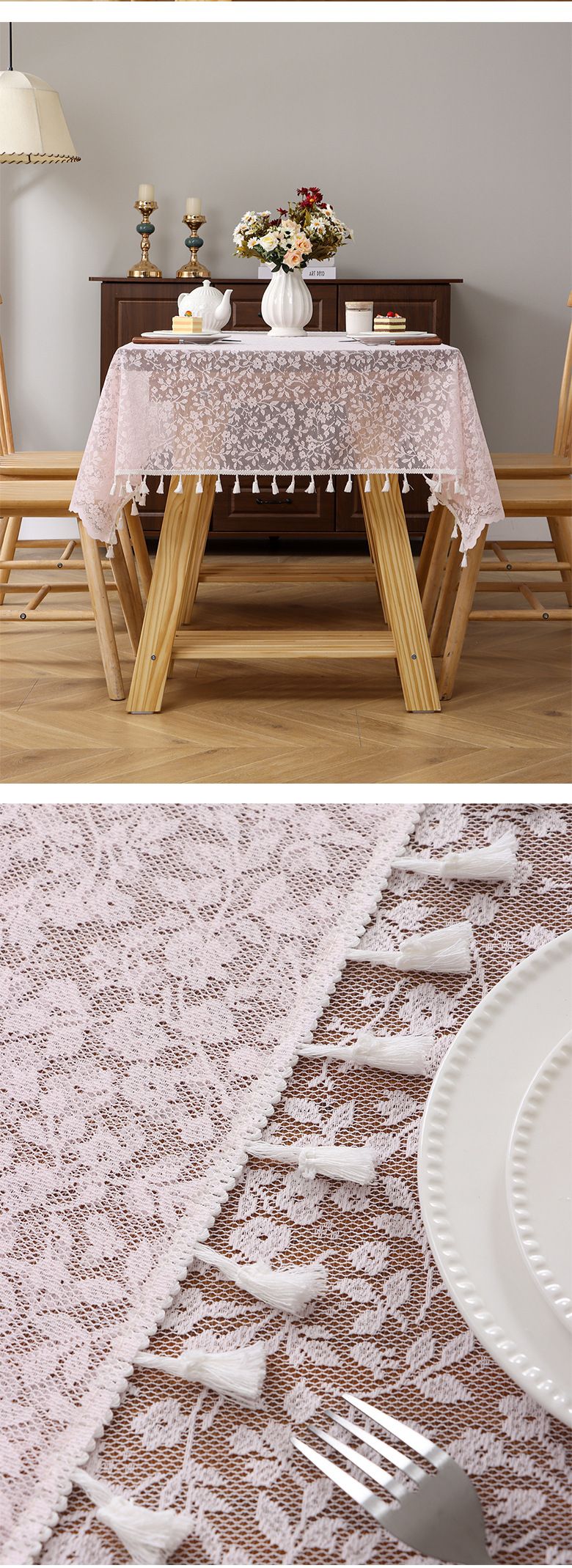 Kleine Blumenspitze Jacquard Tischdecke Französische Atmosphäre Tischmatte Hintergrundtuch Verschönern Dekoration Abdeckung_voghion.com