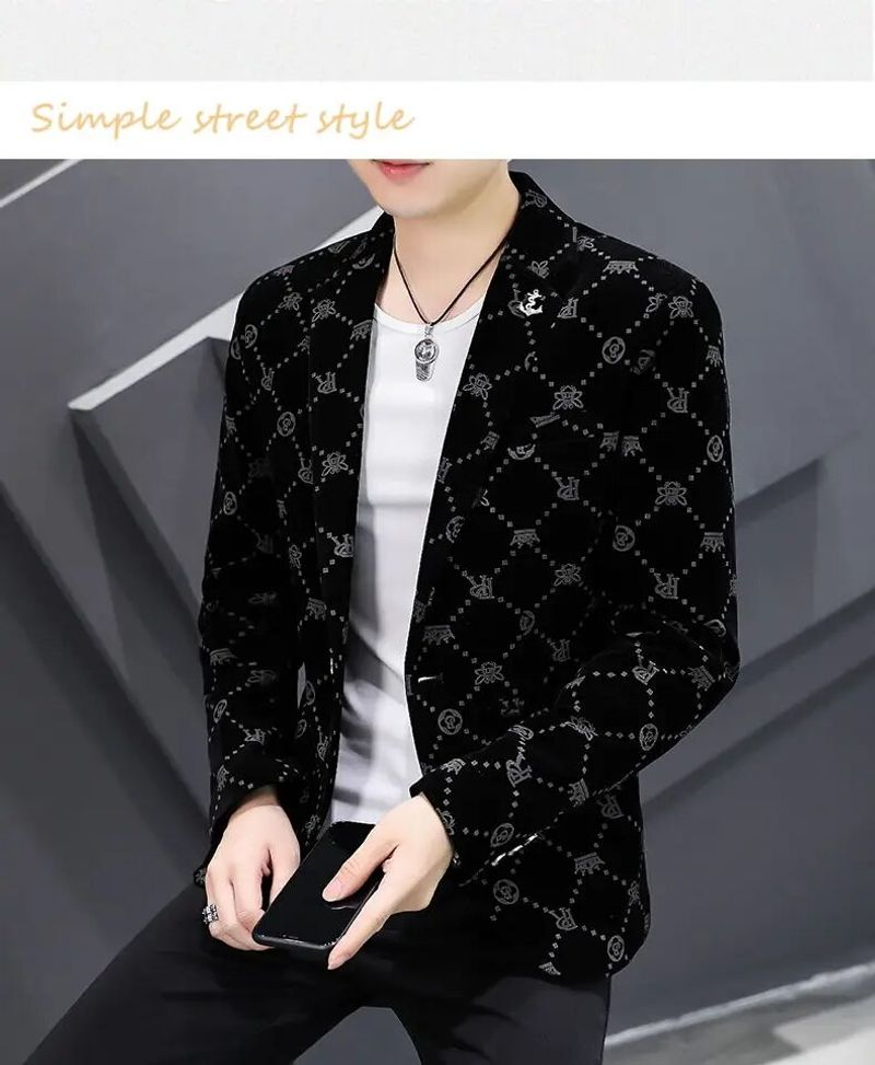 2022 Herbst Und Winter Herren Kleine Cord Einreihige Schlanke Anzug Profession Elle Jugend Business Freizeit Jacke_voghion.com