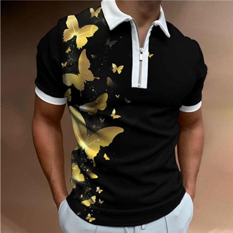 Unbeatable Quality 2025 Summer New Short Sleeved Men's Casual Stripe Combination Polo Shirt_voghion.com