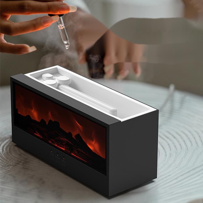 Nuovo modello di macchina per aromaterapia a fiamma 3D da tavolo con telecomando e umidificatore a camino a carbone simulato_voghion.com