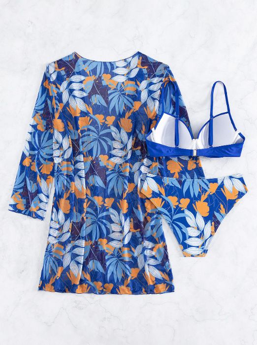 Dameskleding Split badpak strandbedekking driedelige bikini verzameld sexy badpak_voghion.com