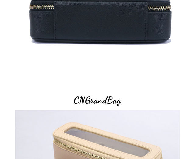 Set de geantă cosmetică personalizată din piele naturală, colorată, clasică, Saffiano, portabilă, pentru călătorii, geantă cosmetică transparentă din PVC, geantă de spălat TPU_voghion.com