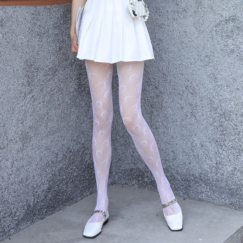 2025d Trendy Sexy Aushöhlen Fishnet Mond Muster Footed Strumpfhosen Strass Strümpfe_voghion.com