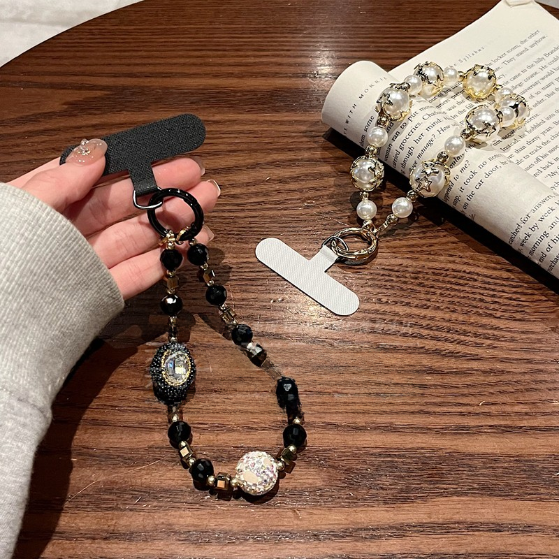 Light luxury mobile phone chain pendant, sparkling diamond, thousand diamond high-end bead wrist bracelet, rope hanging_voghion.com