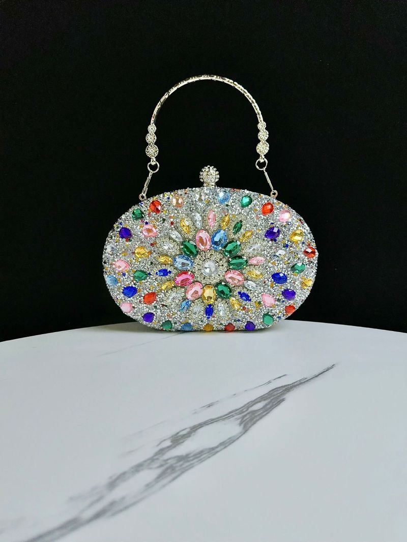 New Water Girasole Pieno di Diamanti Uovo d'Oca Piccola Borsa per banchetti Qipao da donna con croce diagonale palmare_voghion.com