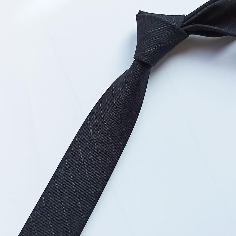 Cravatta casual stretta da uomo, 6 cm, stile retrò britannico, in lana, grigia, formale, nera, versatile, pied de poule_voghion.com