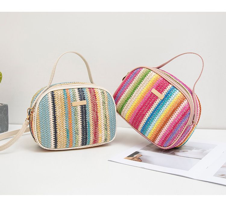 Women's Bag New Ladies Bag Straw Colored Hand Held Sequined Ladies Messenger Bag_voghion.com